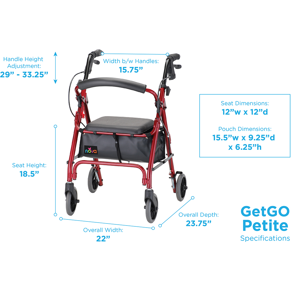 GETGO PETITE ROLL WALKER RED